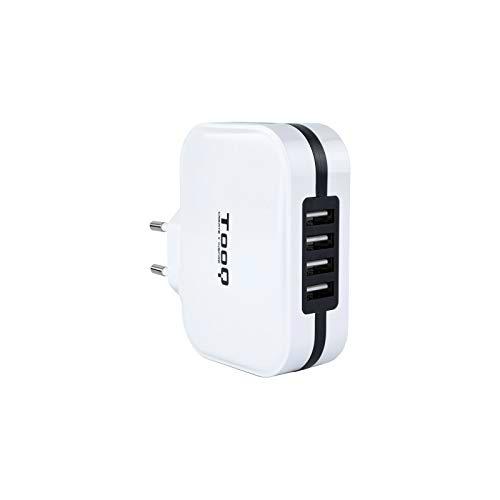 TooQ TQWC-1S04WT - Cargador de pared con 4 x USB (5V