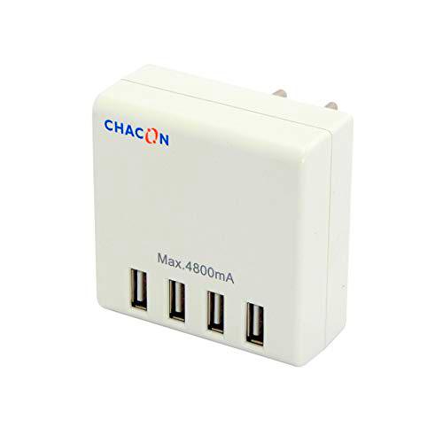 Chacon - Cargador de Red con 4 Puertos USB para teléfonos móviles