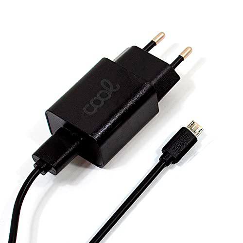 Cargador Red Conector Micro-USB Cool Universal 2.1Amp Kit 2 En 1 Negro