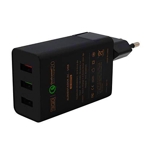 3Go ALIMENTADOR HOGAR USB 1QC+2USB