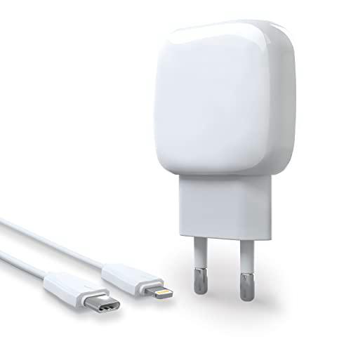 ACROPAQ - Cargador rápido USB-C 2 en 1 de 18 W con Cable