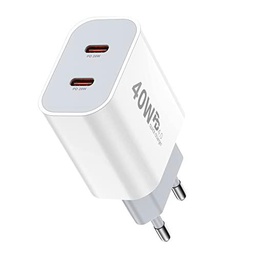 Cargador USB C iPhone 2 Puertos 20W Enchufe USB C for iPhone 13/13 Mini/13 Pro/13 Pro Max/12/12 Mini/12 Pro/12 Pro MAX 11/8/XS/XS MAX/XR/X